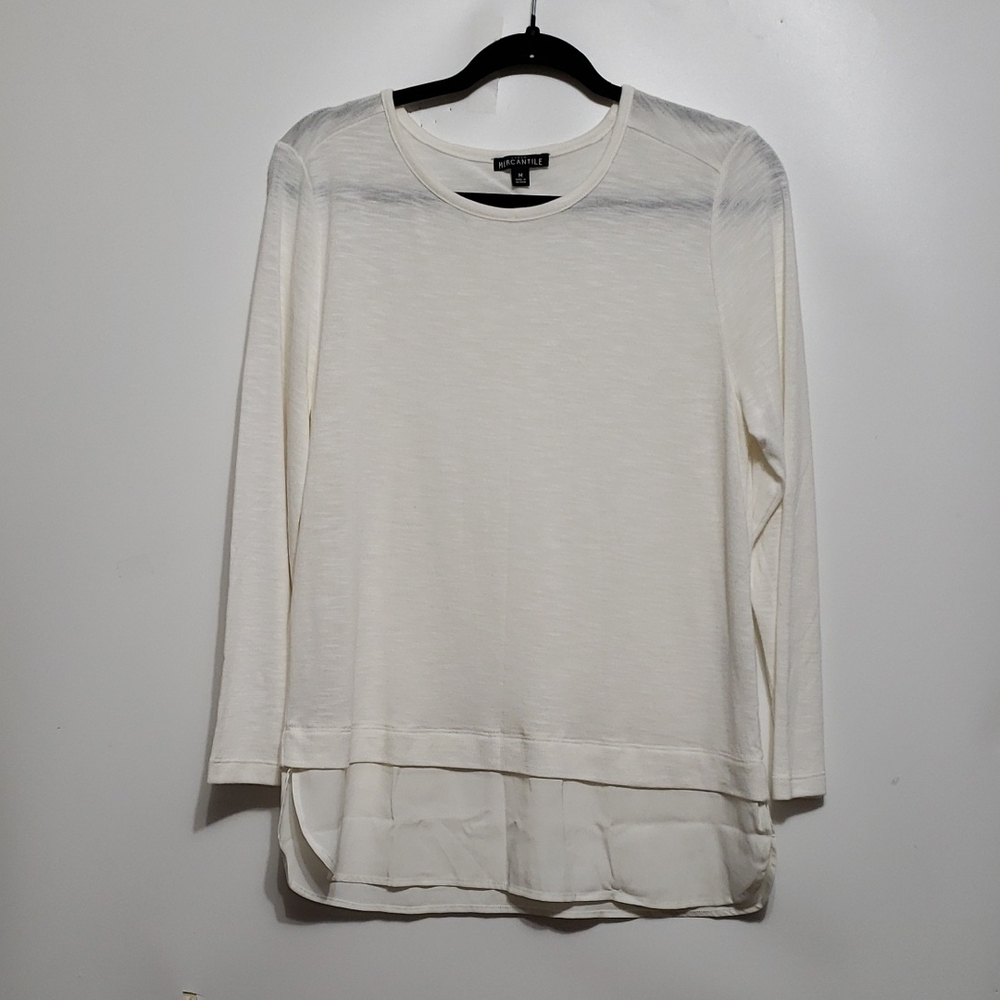 J. CREW MERCANTILE Women's M Cream Layered Top